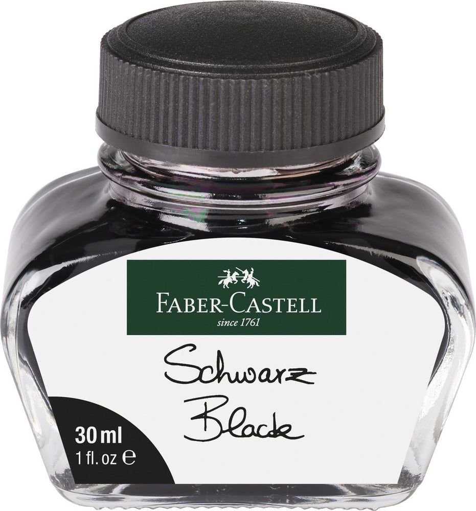 Faber-Castell Glass Ink Bottle 30ml - Black - Blesket Canada