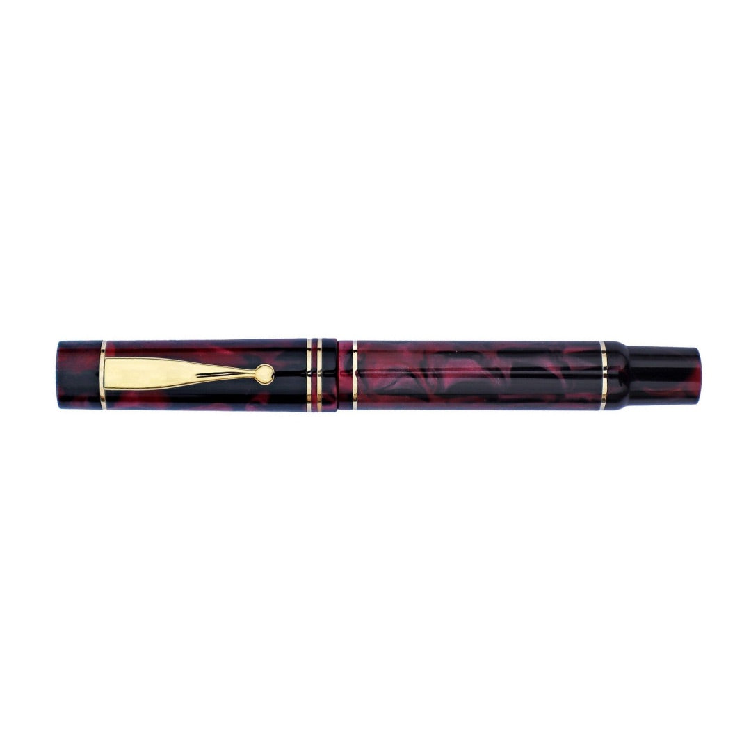 Gioia Alleria Amaranto Fountain Pen - Black/Red with Gold Trim - Blesket Canada