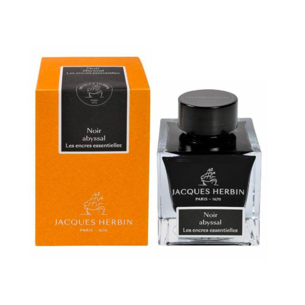 Jacques Herbin Flacon Fountain Pen ink 50ml - Noir Abyssal - Blesket Canada