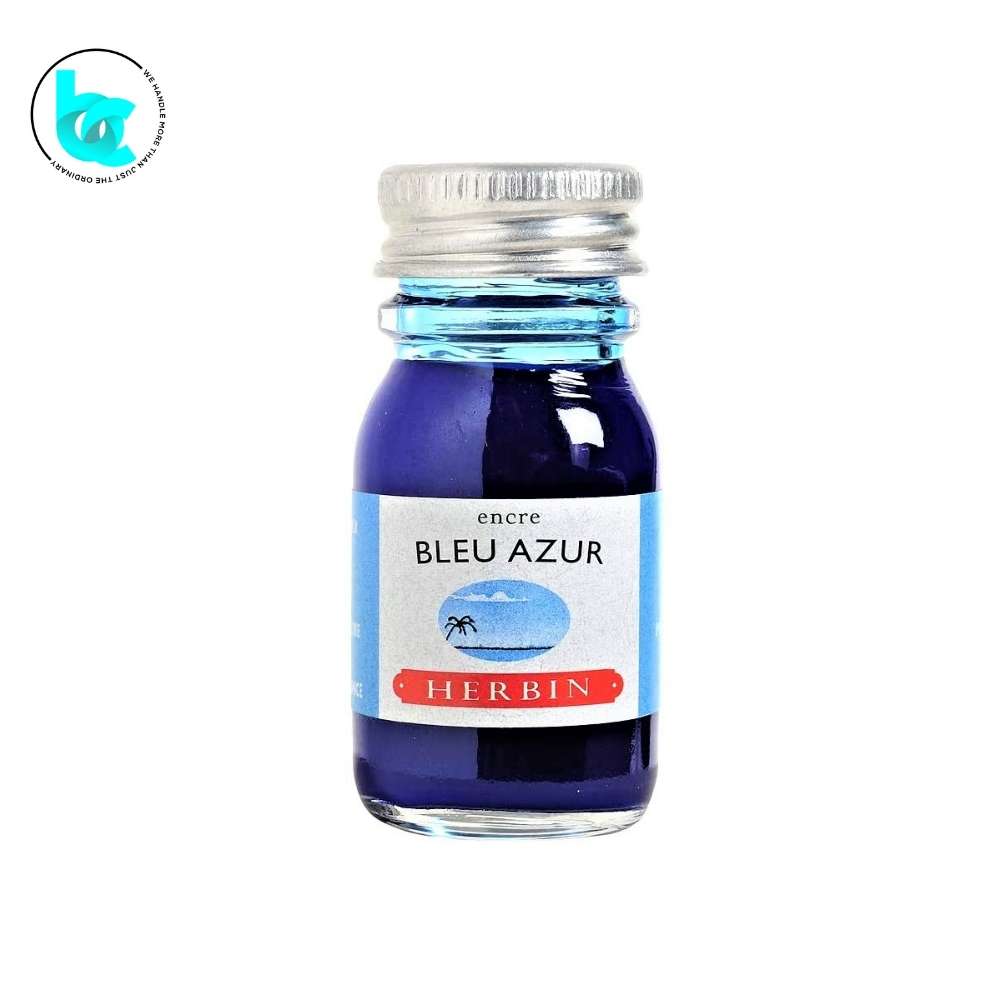 J. Herbin Fountain Pen 10ml Ink (Sampler size) Bleu Azur (Azure