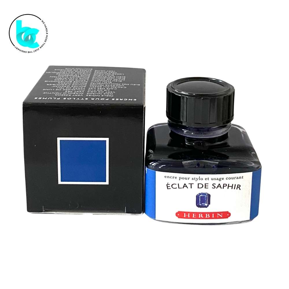 J.Herbin Fountain Pen 30ml ink bottle - Blue Sapphire (Éclat de Saphir) - Blesket Canada