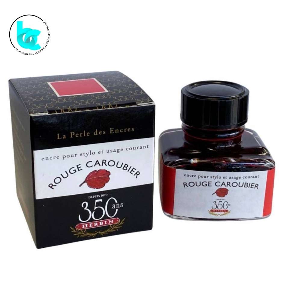 J.Herbin Fountain Pen 30ml ink bottle - Carob Red (Rouge Caroubier) - Blesket Canada