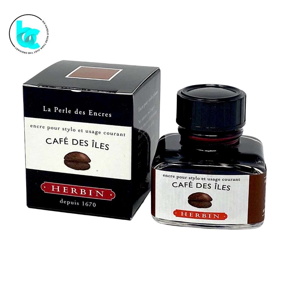 J.Herbin Fountain Pen 30ml ink bottle - Coffee (Cafe de Îles) - Blesket Canada