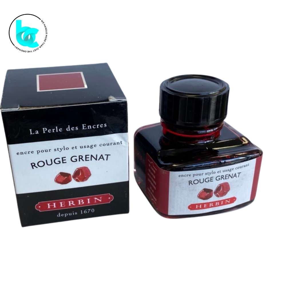 J.Herbin Fountain Pen 30ml ink bottle - Garnet Red (Rouge Grenat) - Blesket Canada