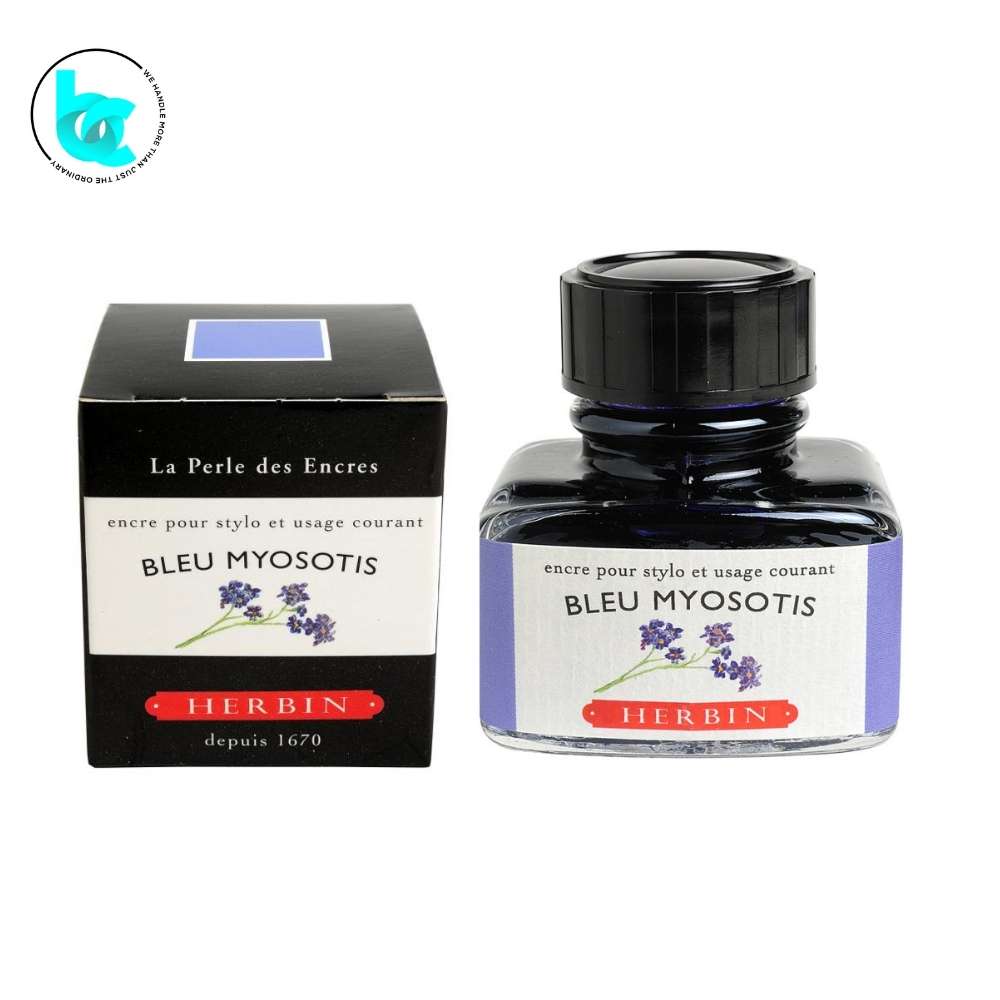 J.Herbin Fountain Pen 30ml ink bottle - Light Blue (Bleu Myosotis) Forget Me Not - Blesket Canada