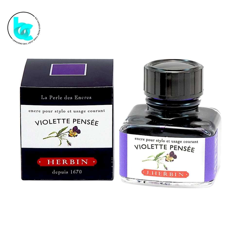 J.Herbin Fountain Pen 30ml ink bottle - Violet (Violet Pensée) - Blesket Canada