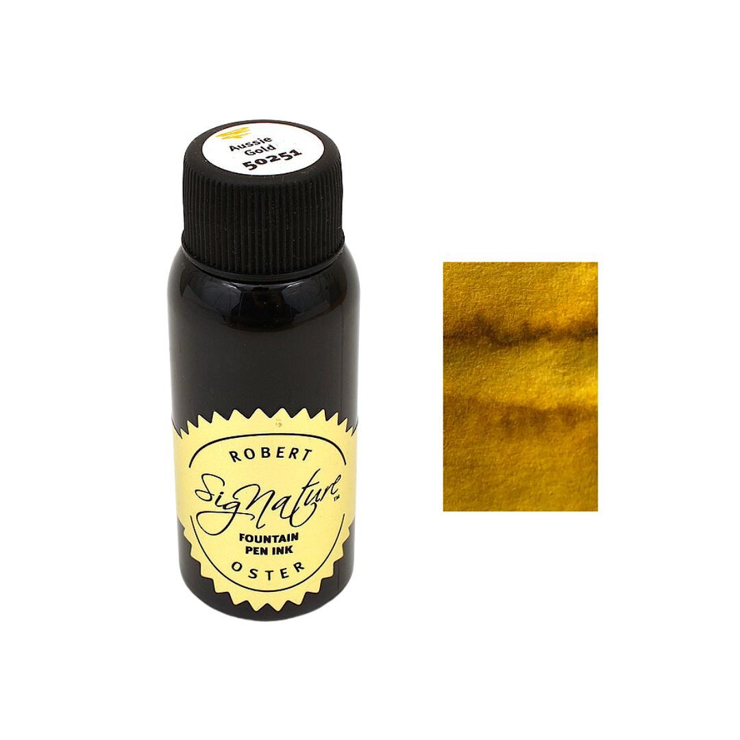 Robert Oster 50ml Australian Fountain Pen Ink Aussie Gold (Shake'N'Shimmy) Blesket Canada