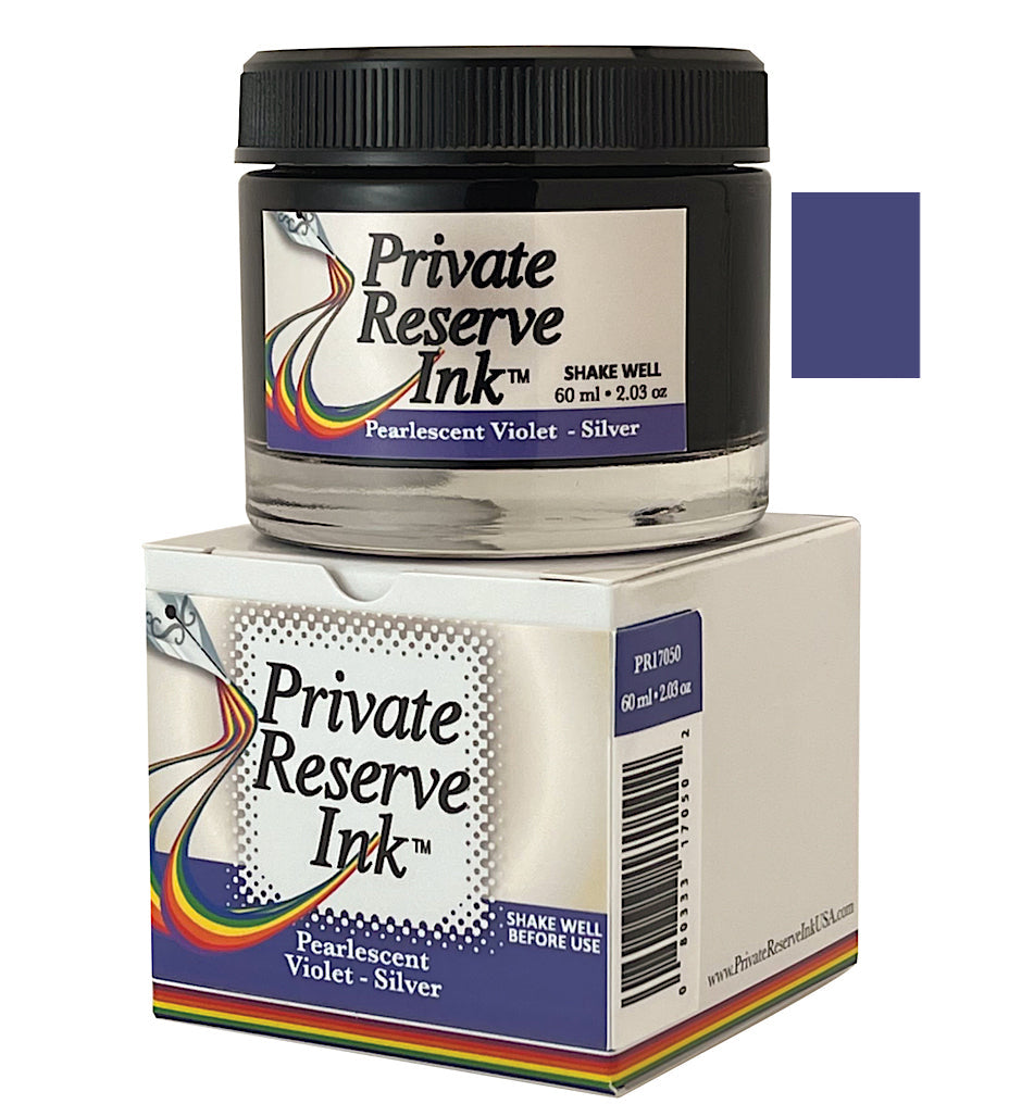 Private Reserve Pearlescent Ink 60ml - Violet Silver - Blesket Canada