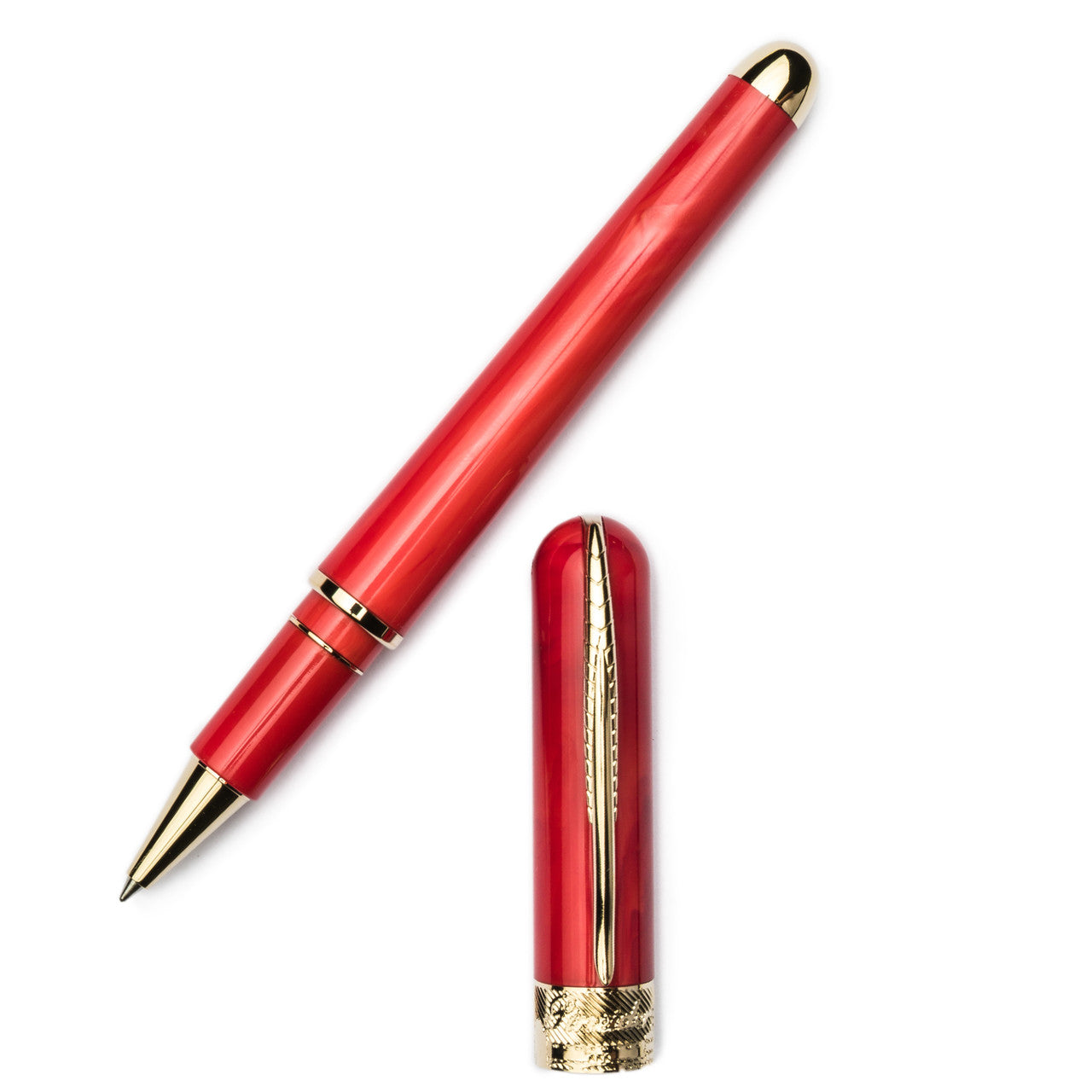 Pineider Avatar UR Deluxe Rollerball Pen Devil Red 14kt - Blesket Canada