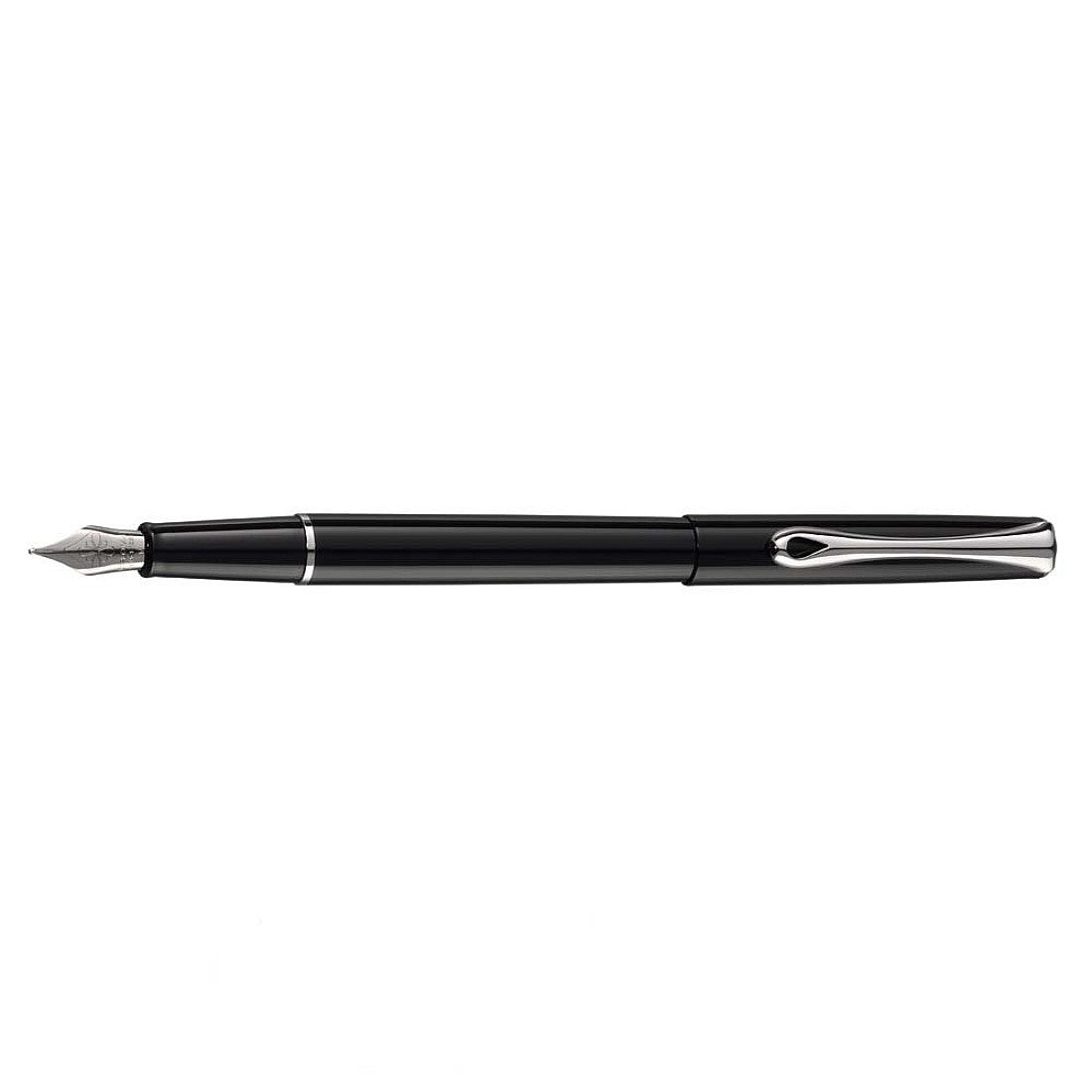 Diplomat Traveller Fountain Pen - Black Lacquer Steel - Blesket Canada