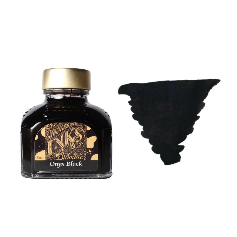 Diamine Inks 80ml Ink Bottle - Onyx Black - Blesket Canada