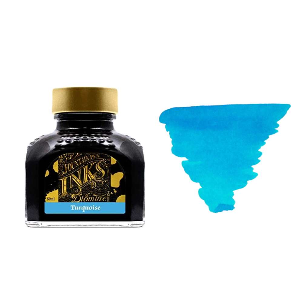 Diamine Inks 80ml Ink Bottle - Turquoise - Blesket Canada