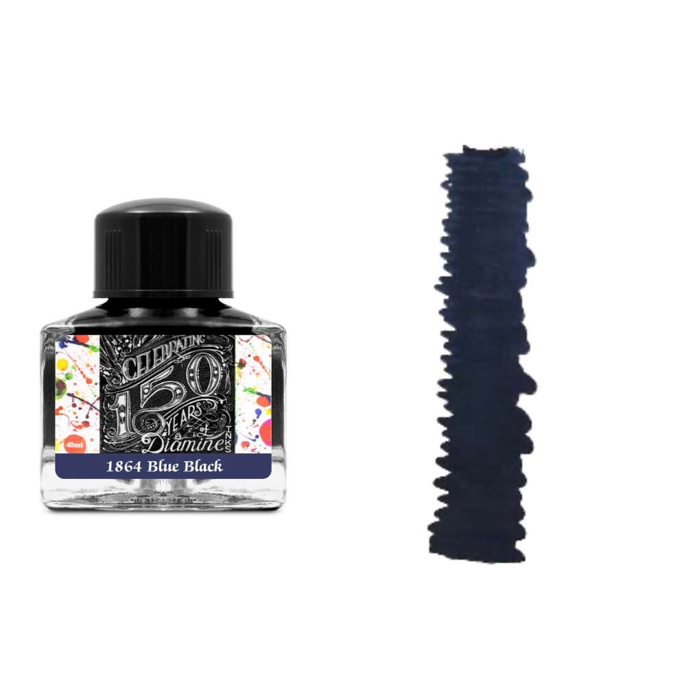 Diamine Inks 40ml Anniversary Edition Ink Bottle - 1864 Blue Black - Blesket Canada