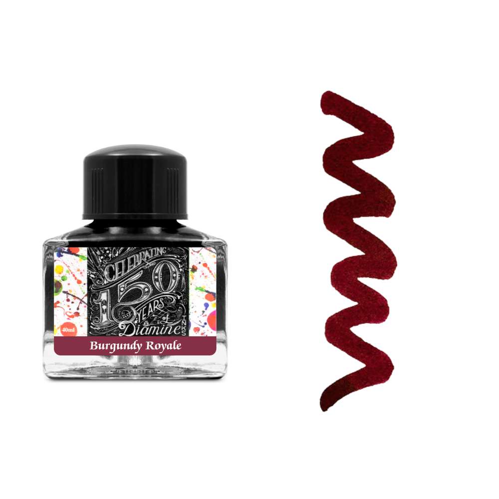 Diamine Inks 40ml Anniversary Edition Ink Bottle - Burgundy Royale - Blesket Canada