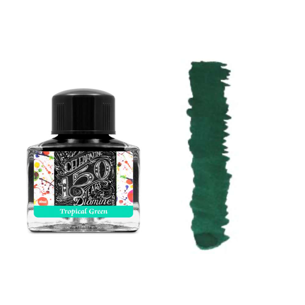 Diamine Inks 40ml Anniversary Edition Ink Bottle - Tropical Green - Blesket Canada