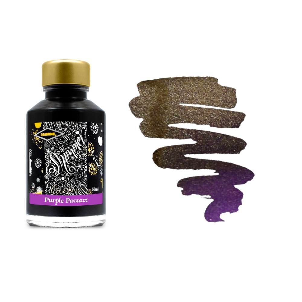 Diamine Inks 50ml Shimmering Ink Bottle - Purple Pazzazz - Blesket Canada