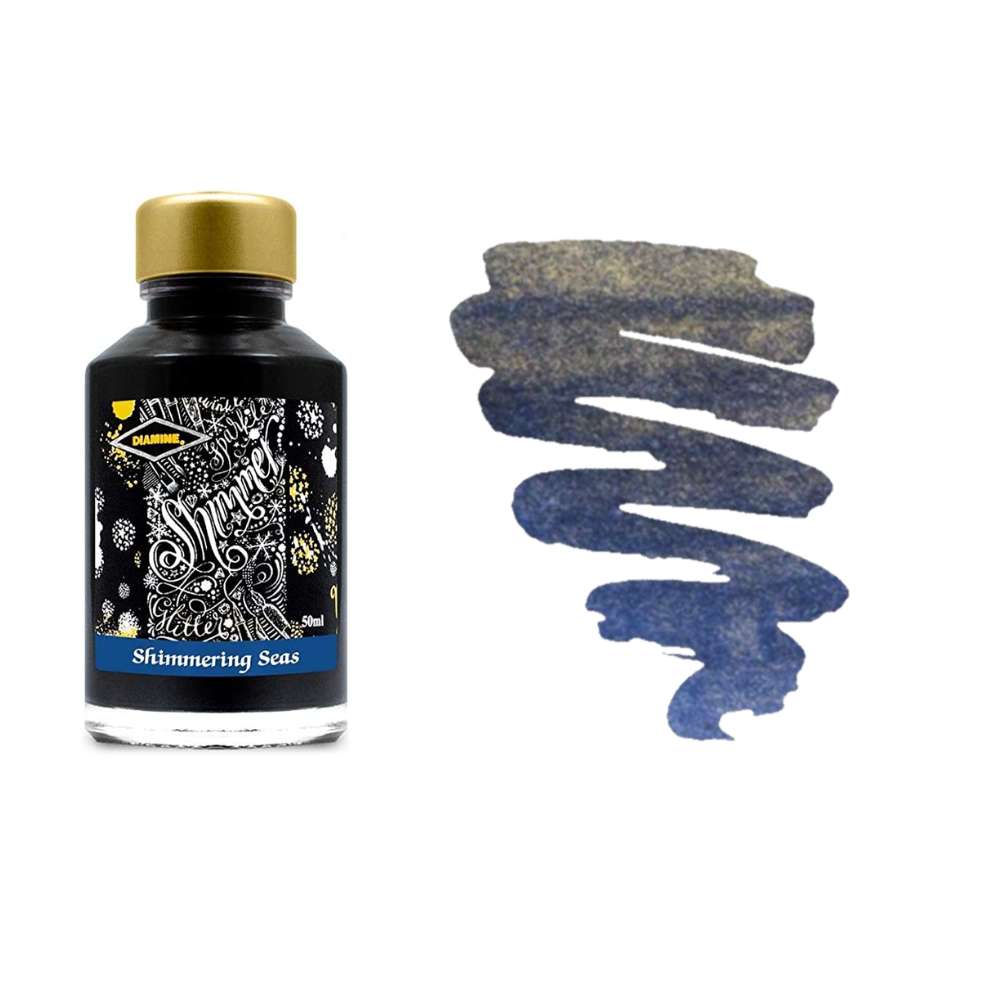 Diamine Inks 50ml Shimmering Ink Bottle - Shimmering Seas - Blesket Canada