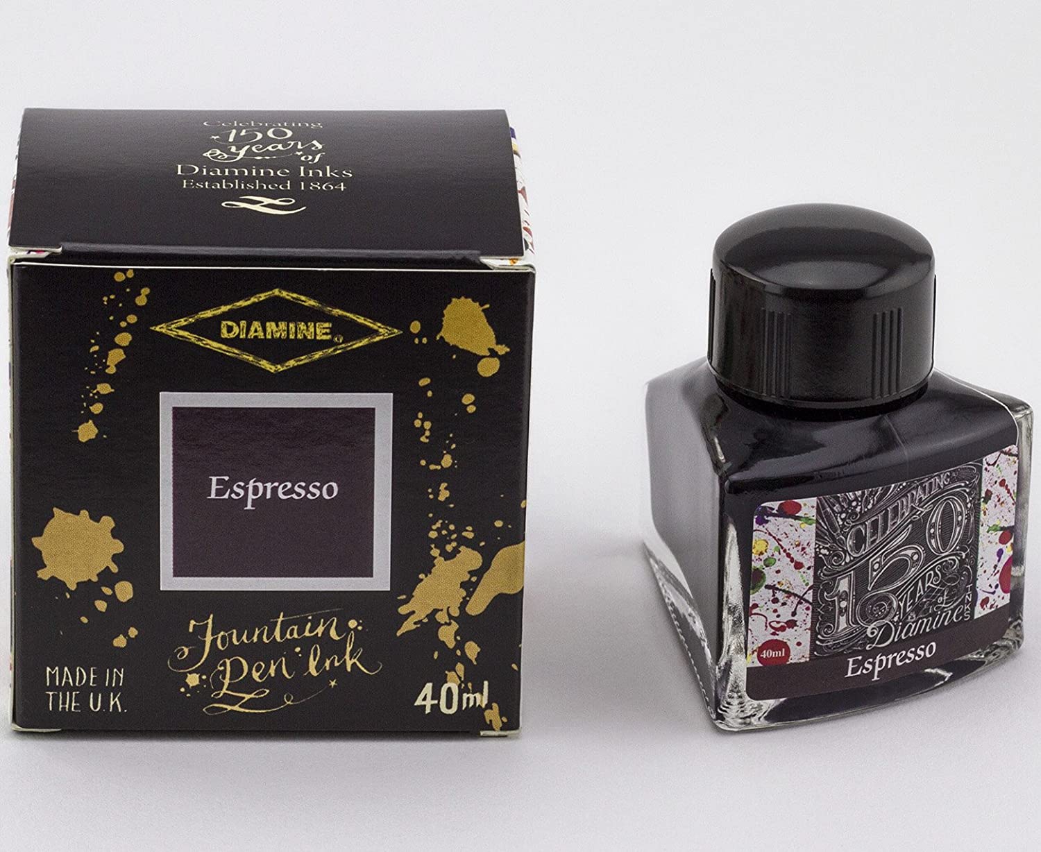 Diamine Anniversary Fountain Pen Ink 150 years - Espresso 40ml - Blesket Canada