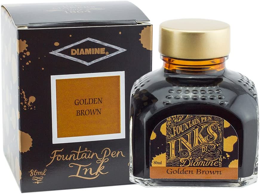 Diamine Fountain pen Inks 80ml - Golden Brown - Blesket Canada