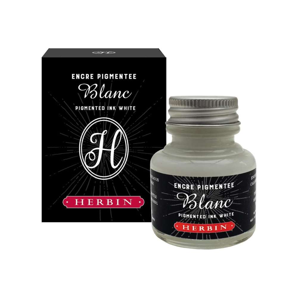 J. Herbin 30ml Pigmented Ink - White - Blesket Canada