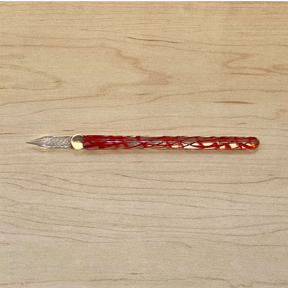 J. Herbin Straight Glass Dip Pen 7" - Rouge Caroubier - Blesket Canada