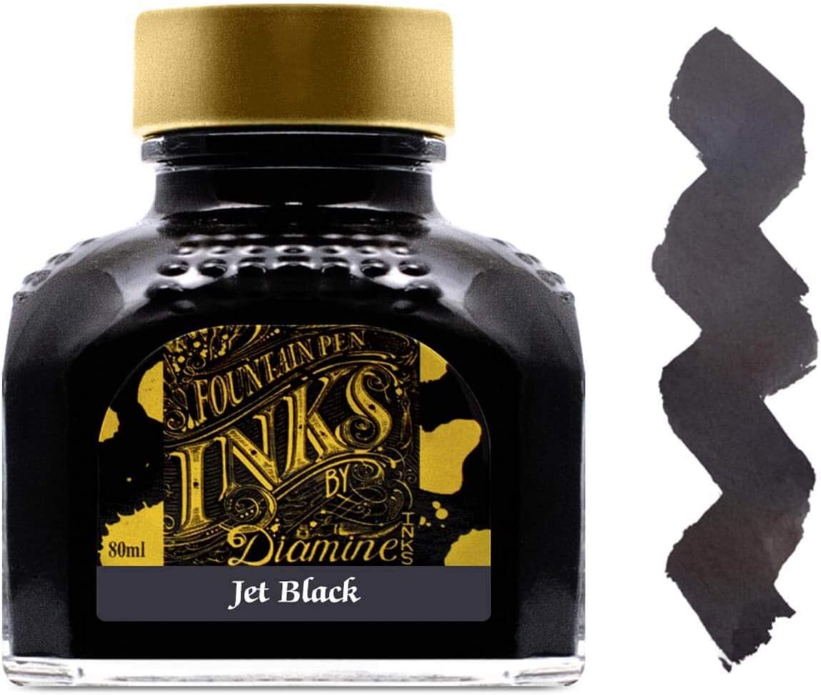 Diamine Fountain pen Inks 80ml - Jet Black - Blesket Canada