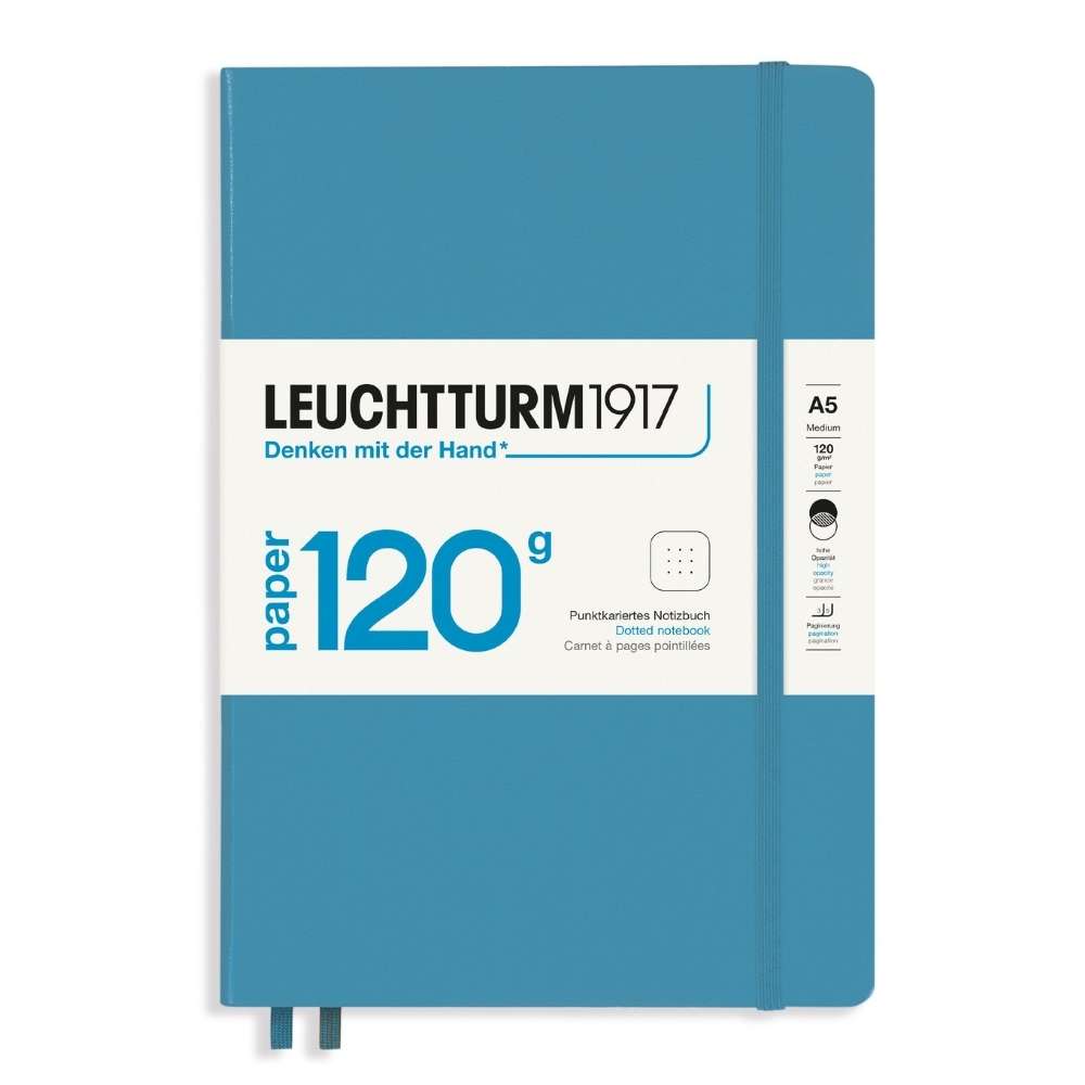 LEUCHTTURM1917 Hardcover Notebook Dotted 120g Edition Medium - Nordic Blue - Blesket Canada