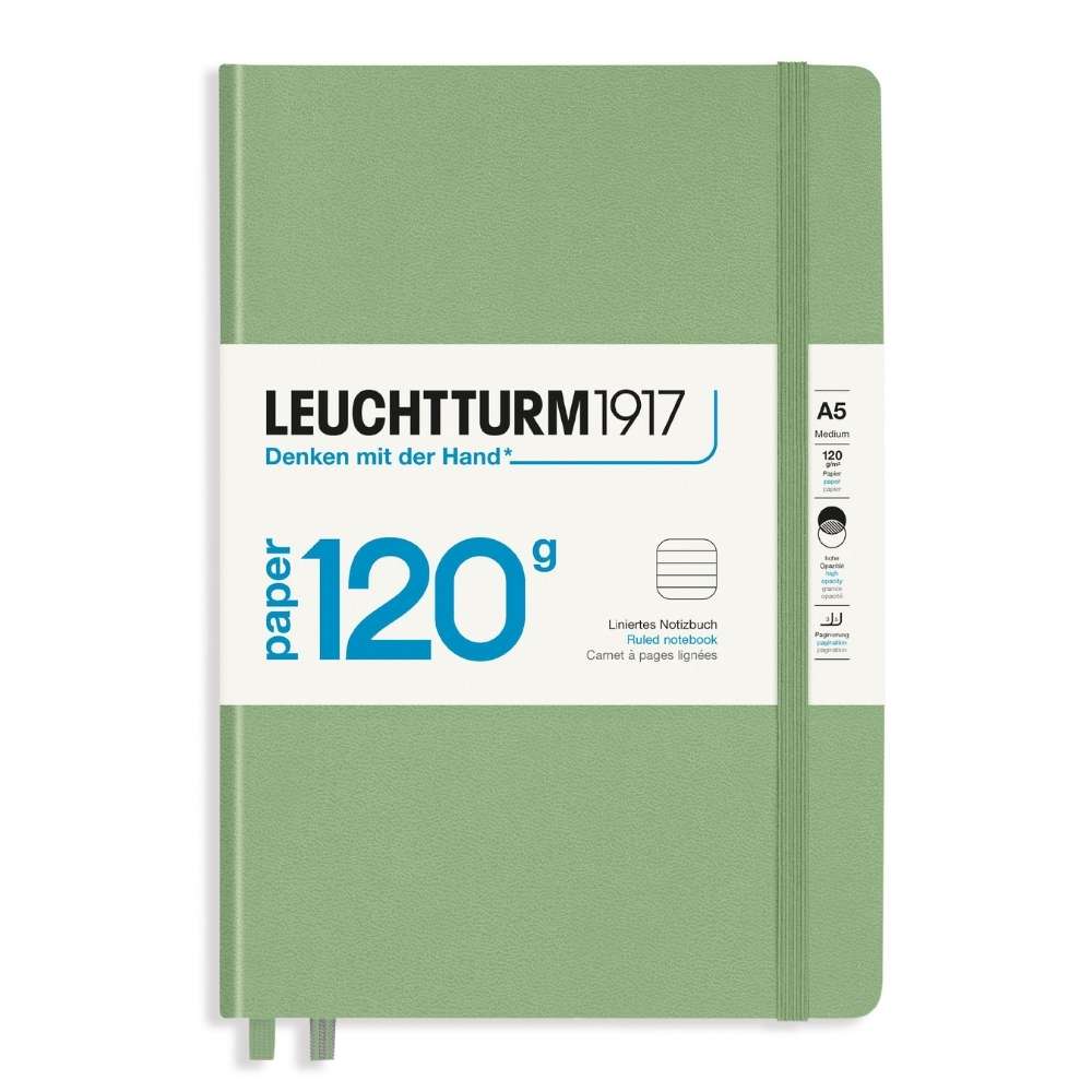LEUCHTTURM1917 Hardcover Notebook Ruled 120g Edition Medium - Sage - Blesket Canada