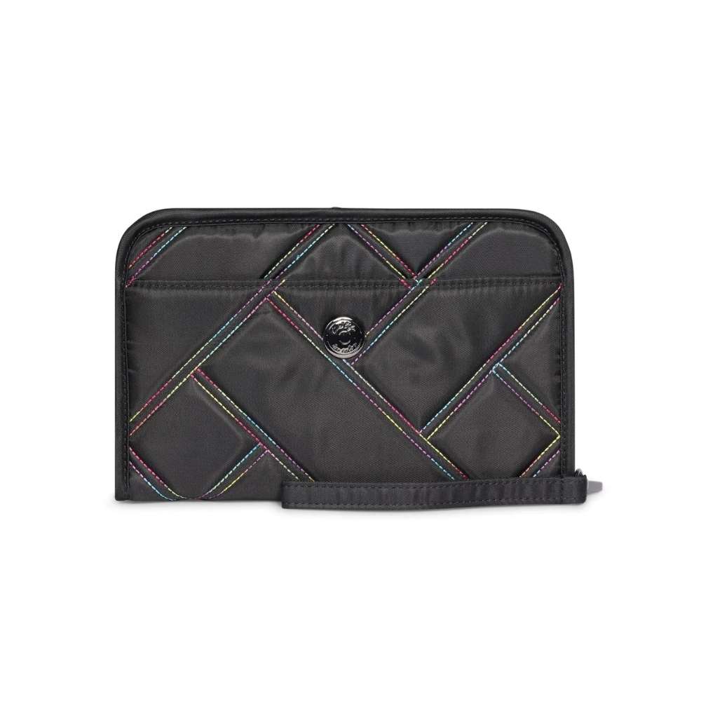 Lug Zeppelin Wallet with Strap - Black / Rainbow Stitch