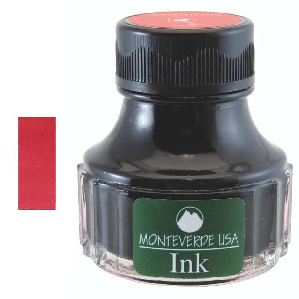 Monteverde USA 90ML Fountain Pen Ink Bottle - Love Red - Blesket Canada