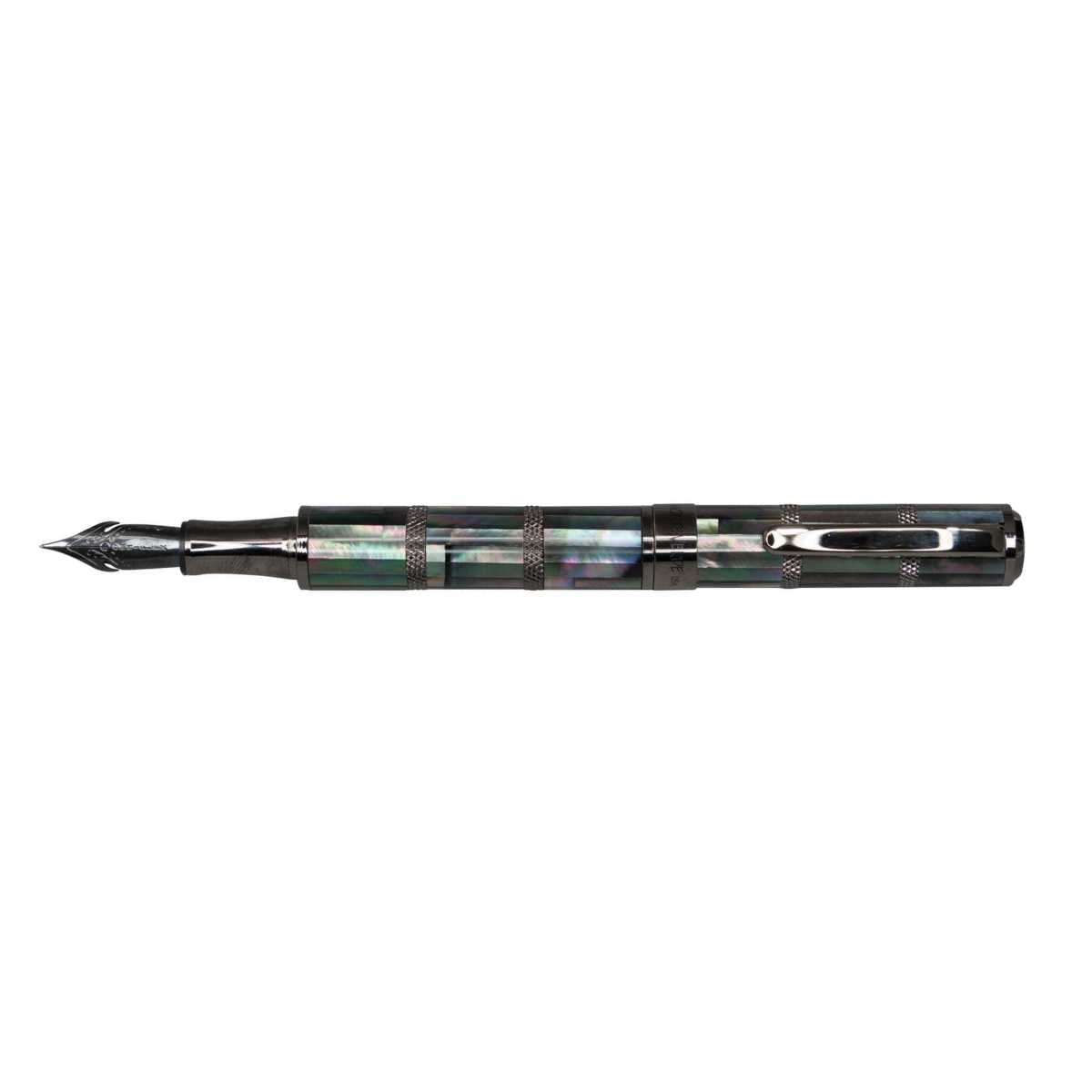 Monteverde Regatta Black Mother of Pearl Fountain Pen L.E. Gunmetal Trim - Blesket Canada