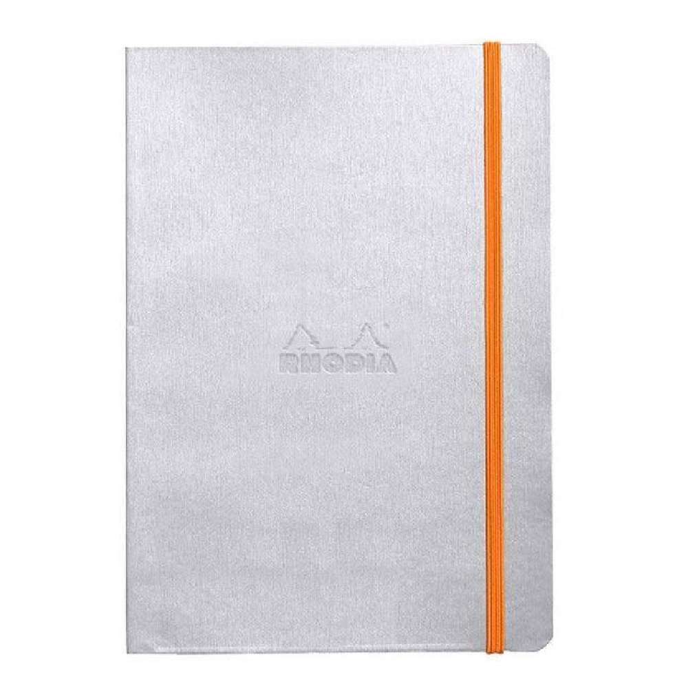 Rhodiarama Softcover Notebook A5 Lined - Silver - Blesket Canada