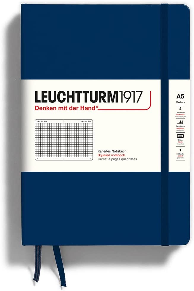 Leuchtturm1917 Hardcover Medium A5 Notebook Squared - Blesket Canada